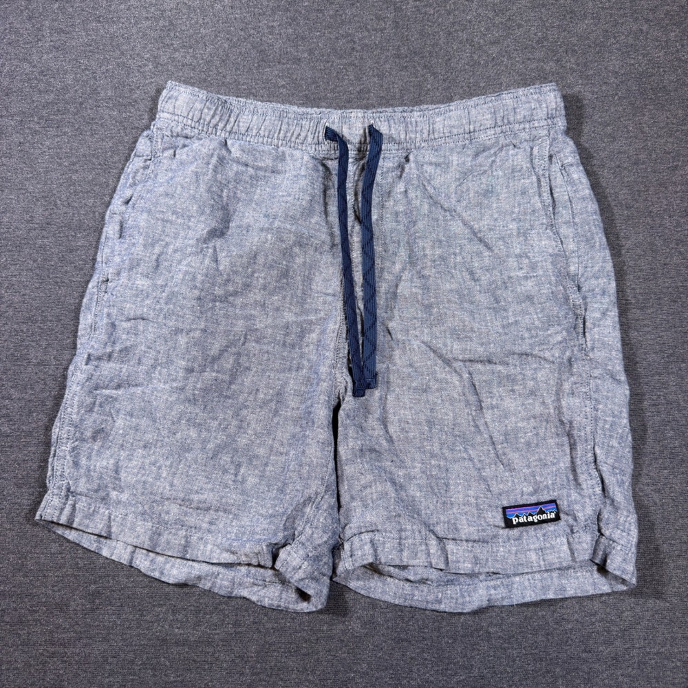 Patagonia Shorts Men S Blue Organic Cotton Lightweight Drawstring Casual Gorp